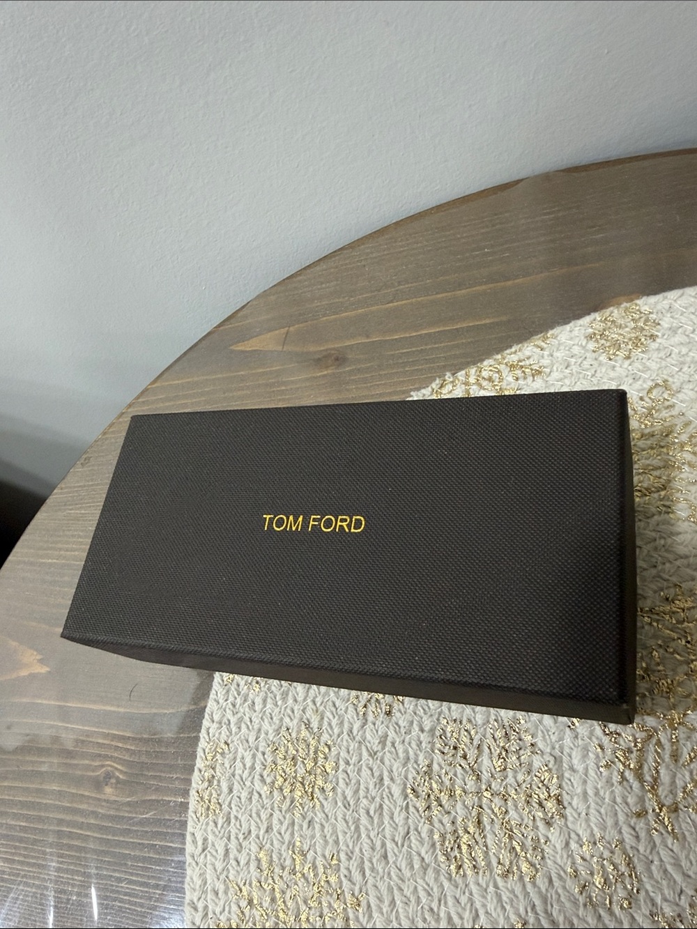 Tom Ford Black Textured Eyewear Box with Gold Logo